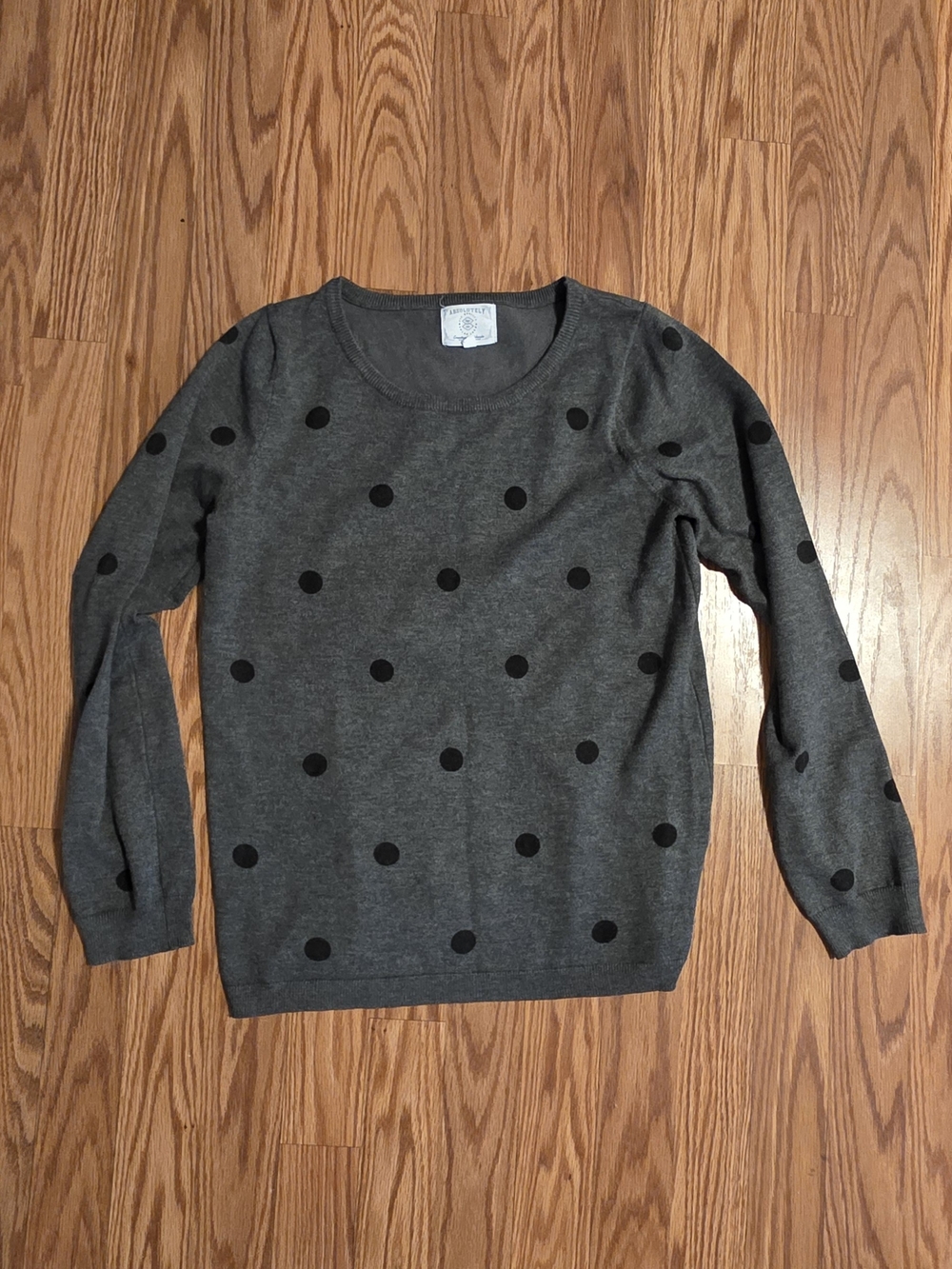 Absolutely, Polka Dot Gray And Black Sweater